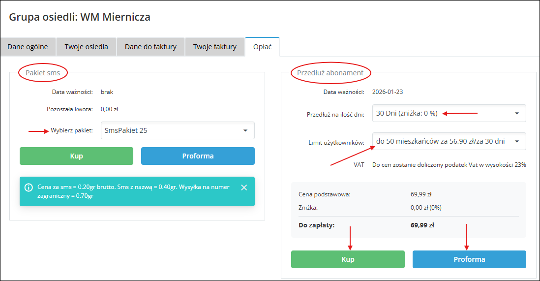 opłaty za abonament